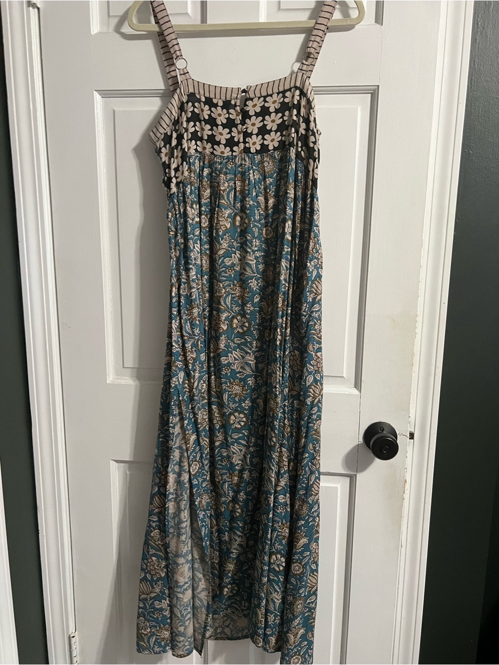 NATURAL LIFE Teal and Beige Floral Maxi Dress - Picture 3 of 5